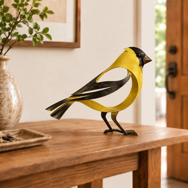 Metal Bird Sculpture for Home Decor
