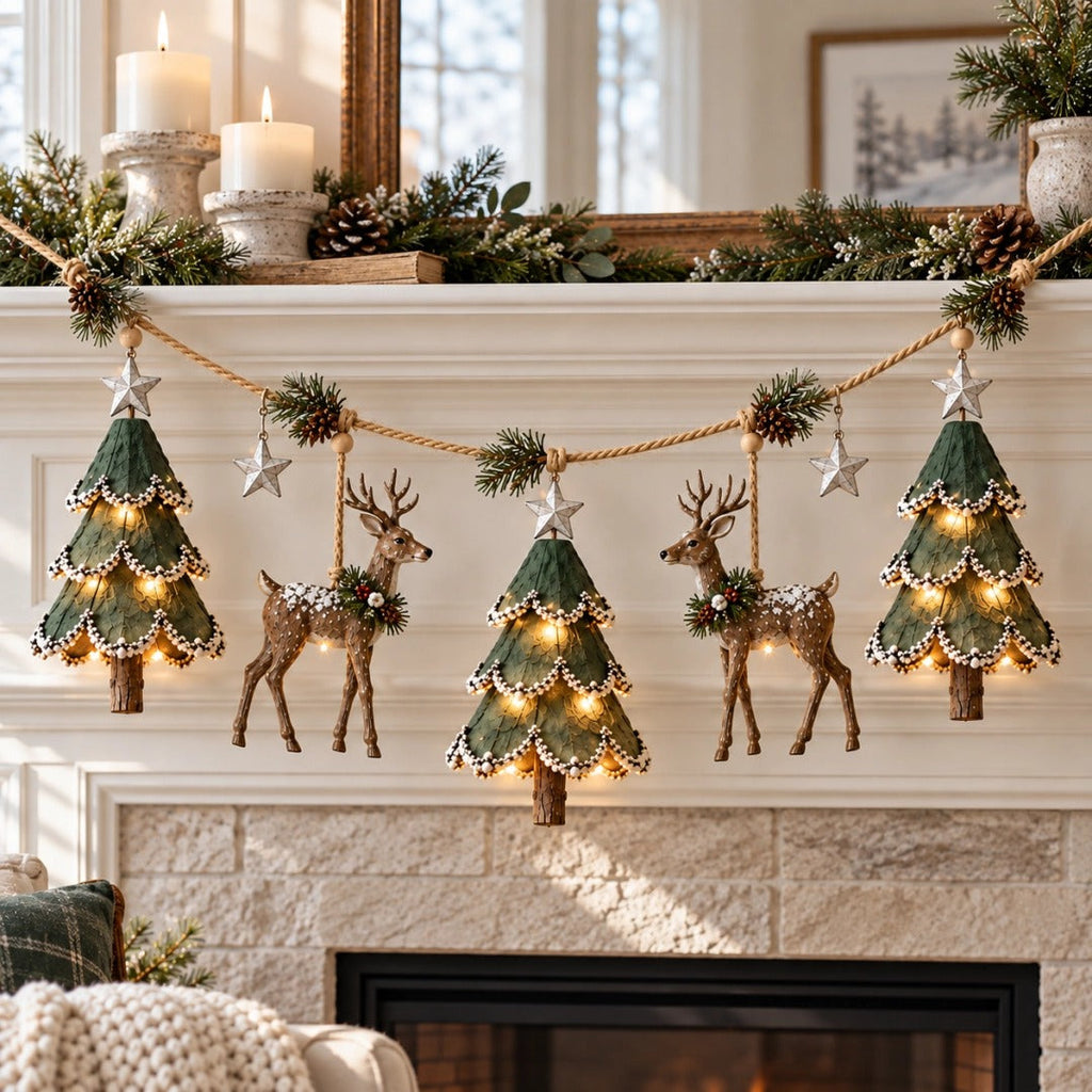 🌲Lighted Woodland Christmas Garland