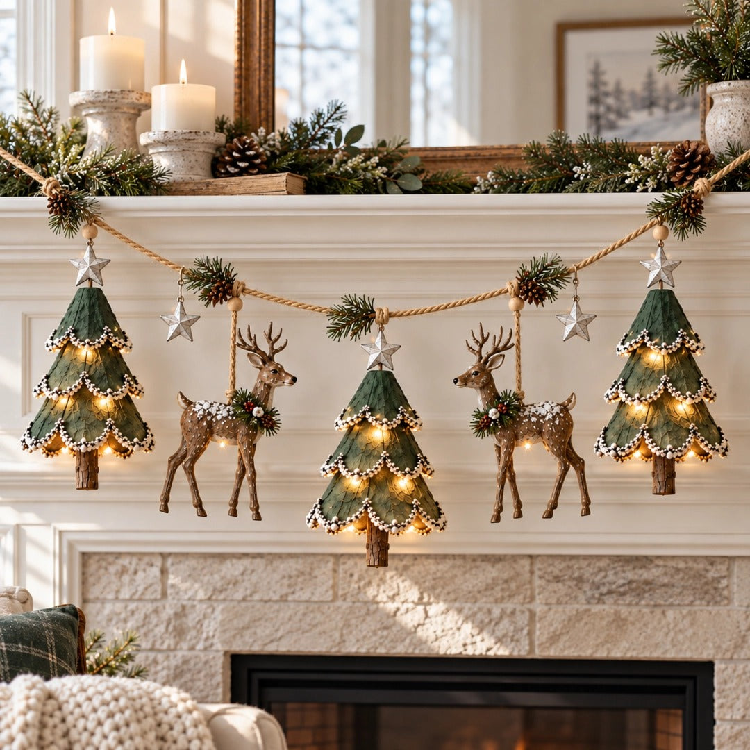 🌲Lighted Woodland Christmas Garland
