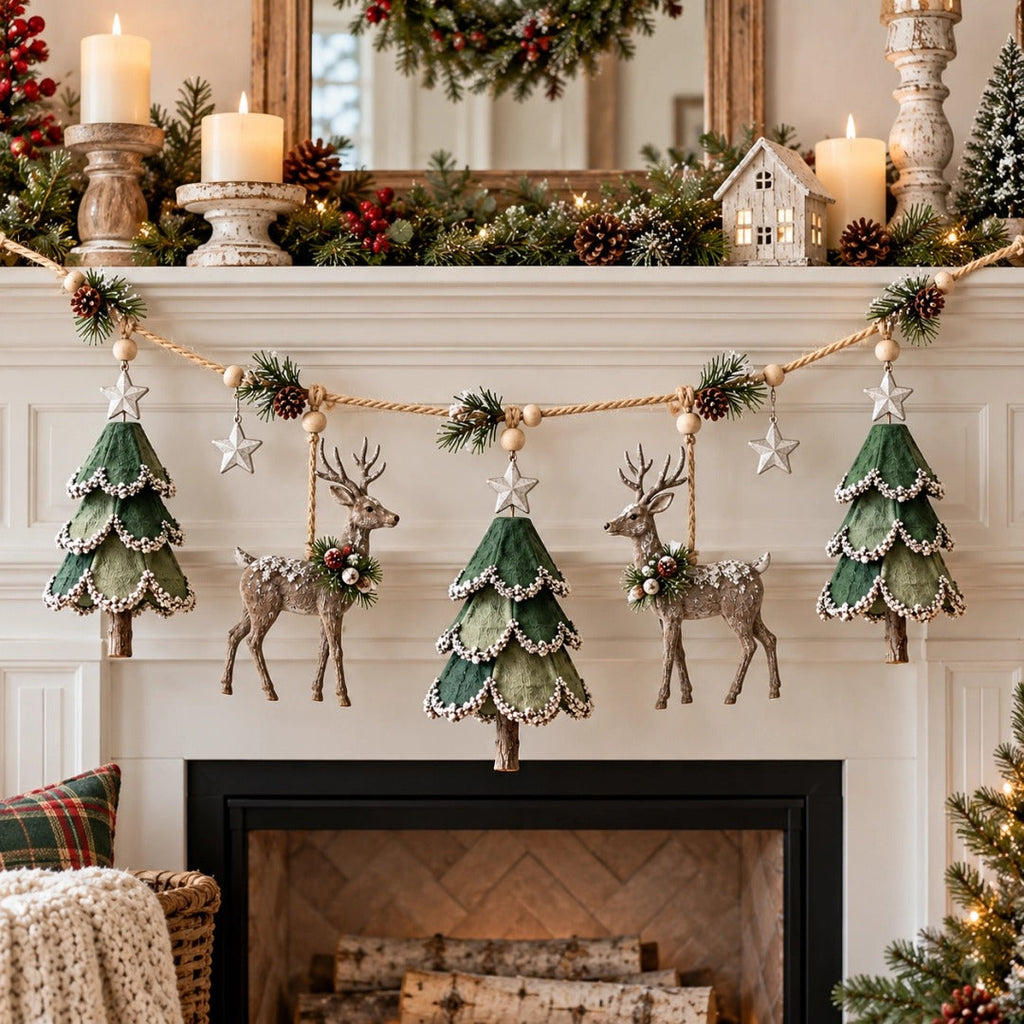 🌲Lighted Woodland Christmas Garland