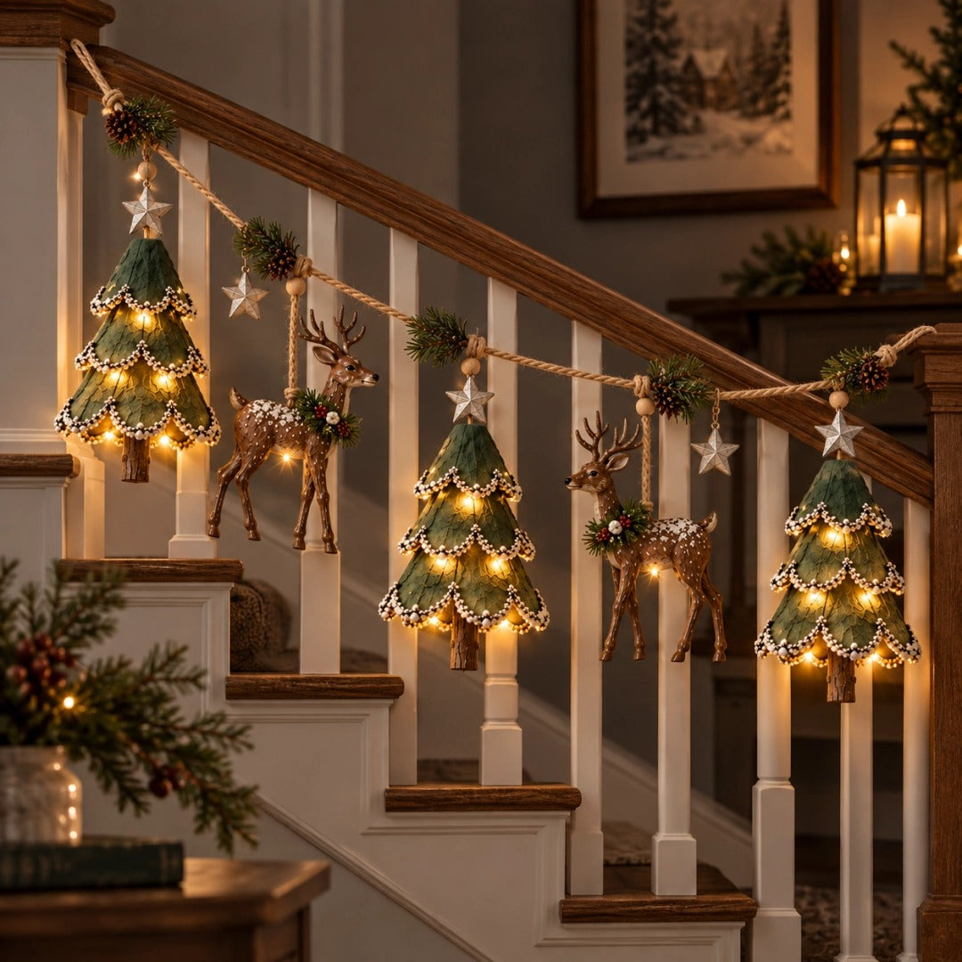 🌲Lighted Woodland Christmas Garland