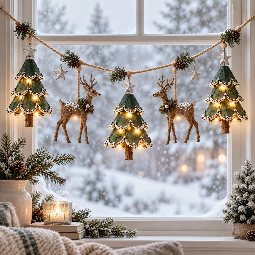 🌲Lighted Woodland Christmas Garland