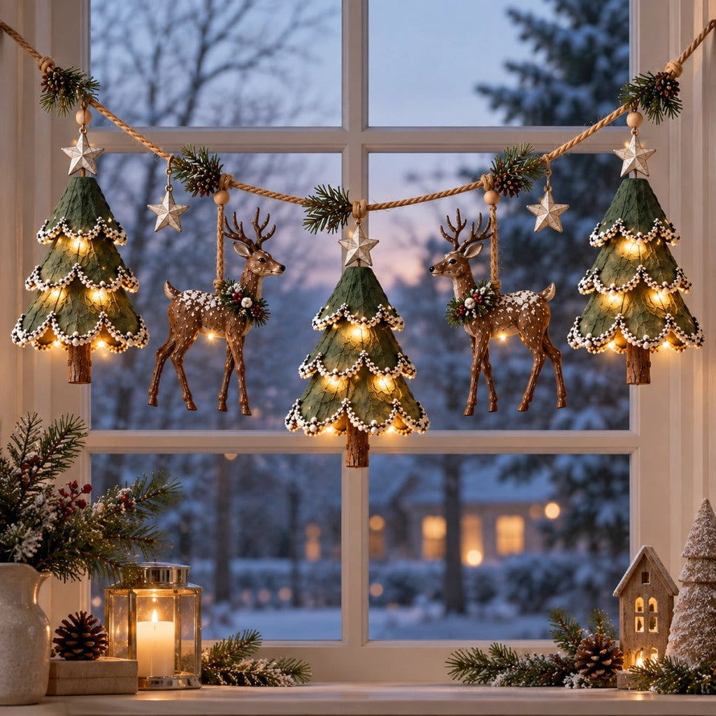 🌲Lighted Woodland Christmas Garland