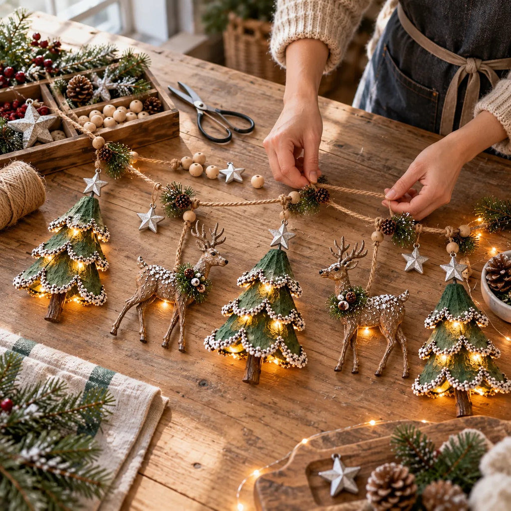 🌲Lighted Woodland Christmas Garland