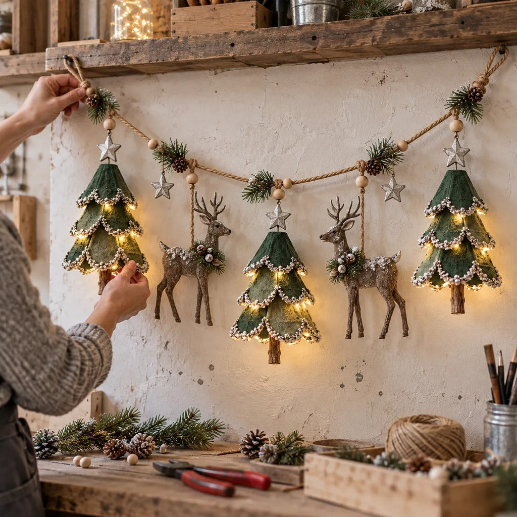 🌲Lighted Woodland Christmas Garland