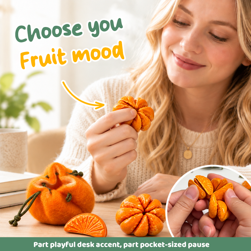 Fruit-Shaped Magnetic Squeeze Toy (Free Felt Bag Included)