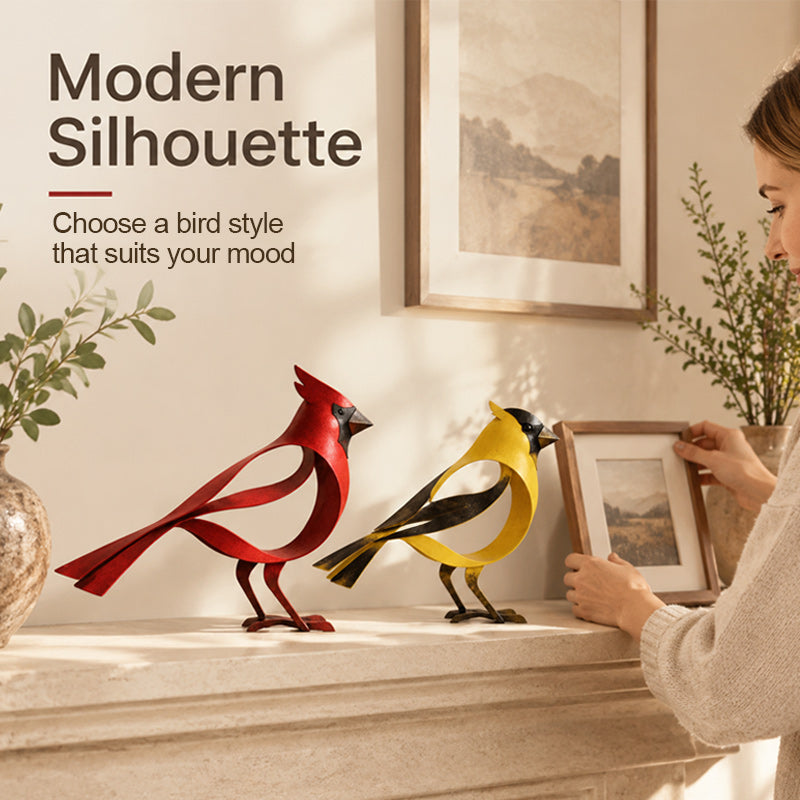Metal Bird Sculpture for Home Decor