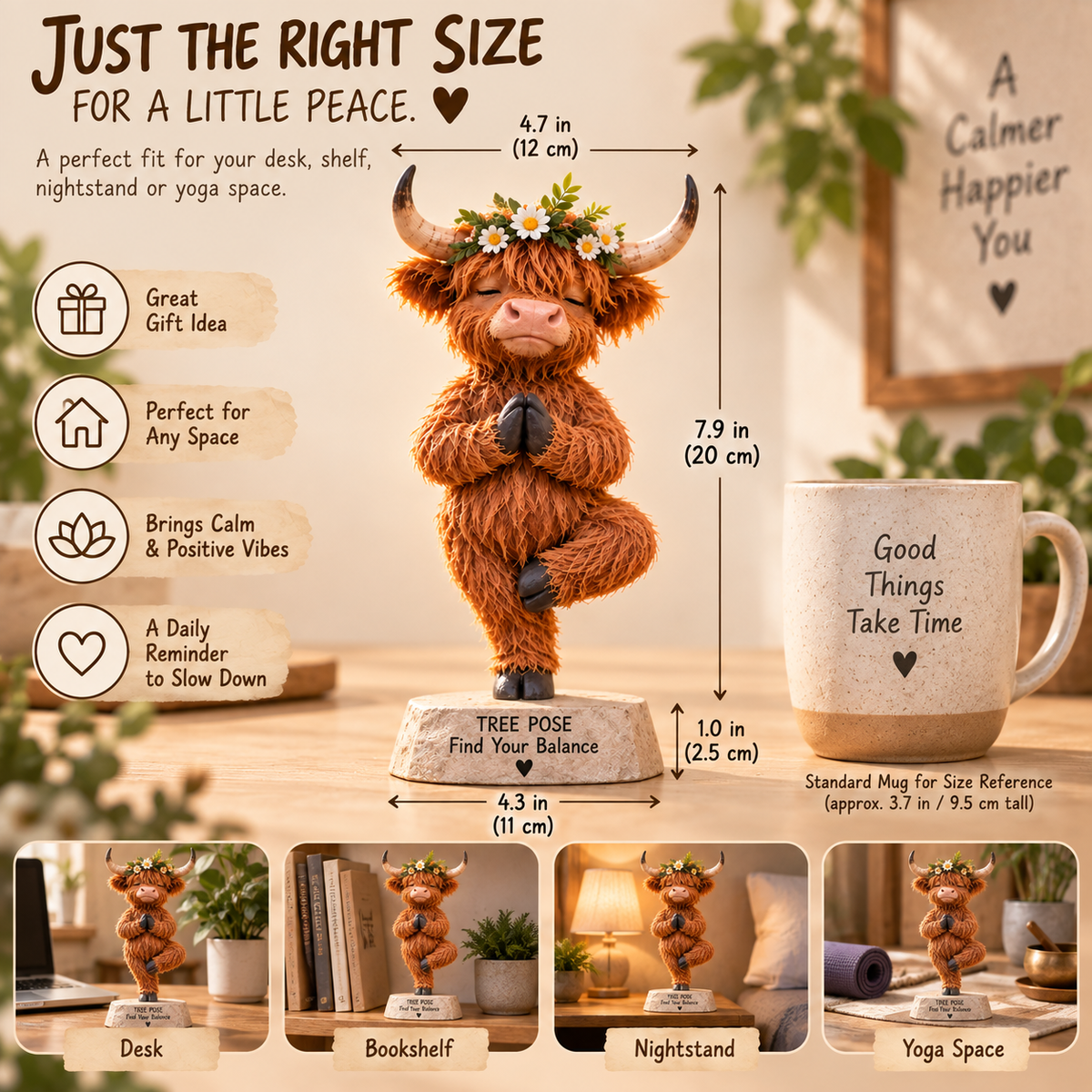 🧘 Find Your Balance – Meet Your Fluffy Little Highland Cow 🐮✨