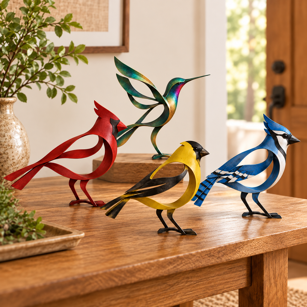 Metal Bird Sculpture for Home Decor