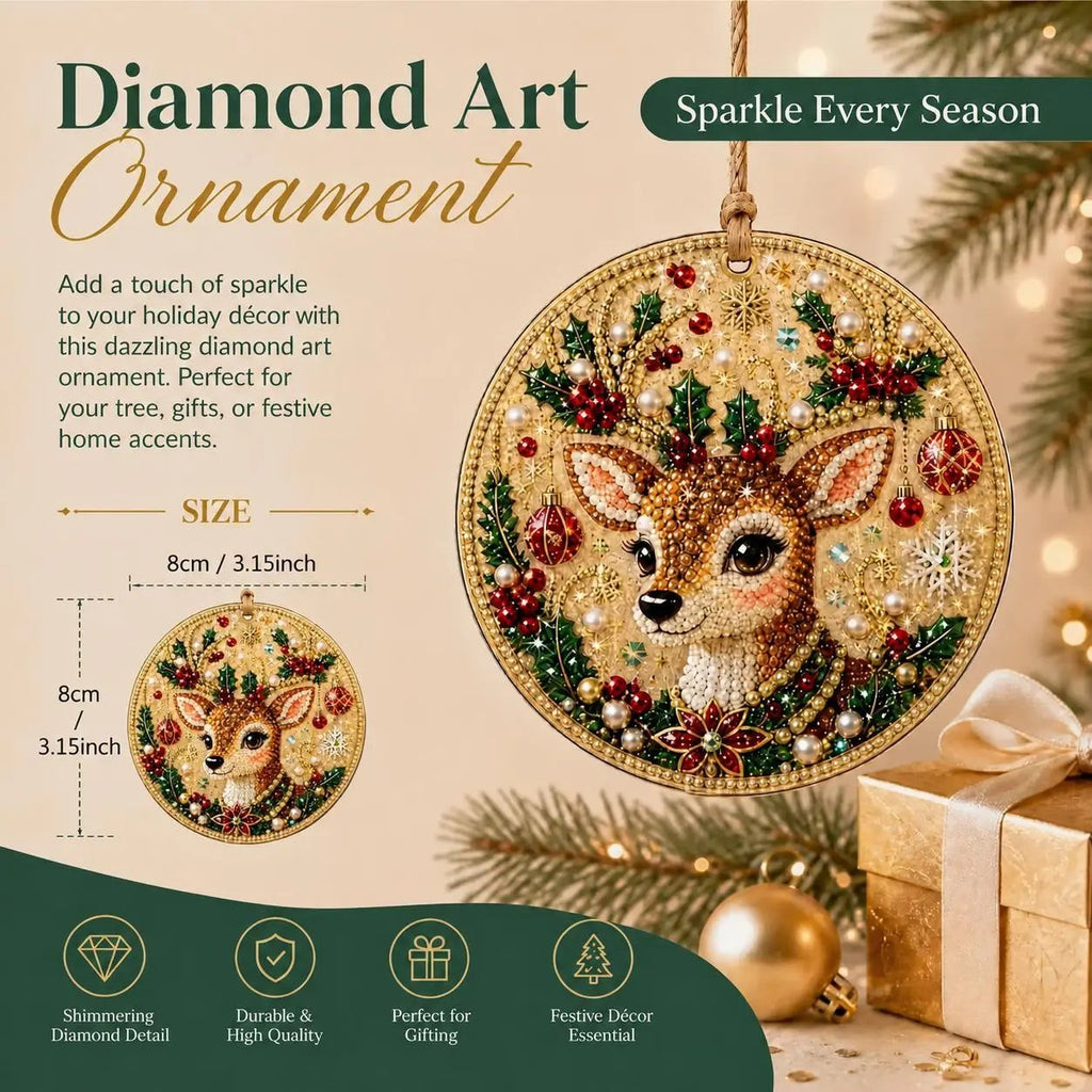 Christmas DIY Diamond Painting Ornaments Kit – Xmas Tree Hanging Craft Decoration